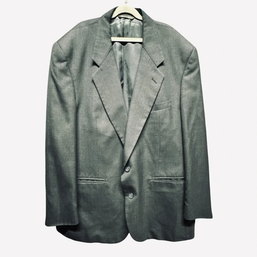 Vintage Christian Dior‎ Monsieur Wool Tailored Blazer Gray Men's Sport Coat